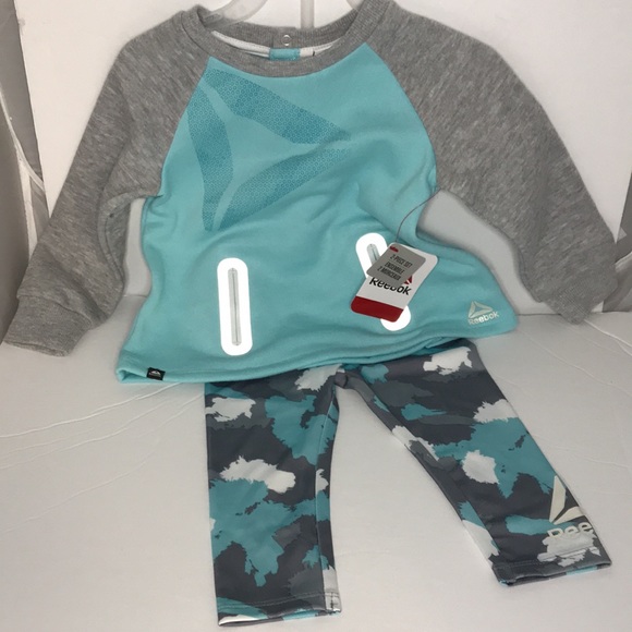 NWT REEBOK Baby & Toddler Girls Camo Leggings with Top, 2 Piece Athletic Set - Picture 7 of 8